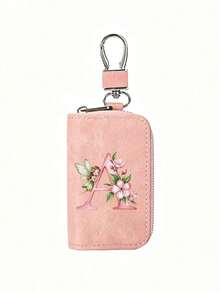 Pink Zipper Key Pouch With Fairy, Flower And Letter, Matte Leather, Functional Key Pouch Suitable For Car, Home And Office - Perfect For Graduation, Teacher's Day - Neutral Design, Travel Accessory, Elegant Jewelry, Premium Craftsmanship, Professional Accessory, Perfect Gift For Classmates And Friends, Realistic, Mini, Minimalist Style, Perfect Wedding And Holiday Gift Or Accessory For Women's Handbag, Keychain, Valentine's Day Gift, Ideal Choice For Graduation Ceremony And Teacher's Day - Multicolor - View 24