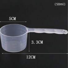 50g Transparent Plastic Measuring Cup With Scale, Measuring Cup, Multi-Function Pet Food Scoop, Precise Portion Control Cup, Can Measure Cat And Dog Dry Food, Milk Powder, Powder, Granules, Liquids, Kitchen Baking Seasoning Measuring Cup, DIY Handmade Liquid Mixing Tool, Home Kitchen, Pet Feeding Measuring Accessory, Clear Scale Small Measuring Cup - White - View 4