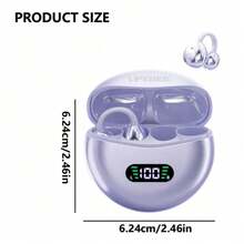 Wireless 5.4 Open-Ear Earbuds, Wireless Clip-On Earphones, LED Battery Display, Touch Control, Open-Ear Design Wireless Headphones, Suitable For Sports And Running - one-size - View 10