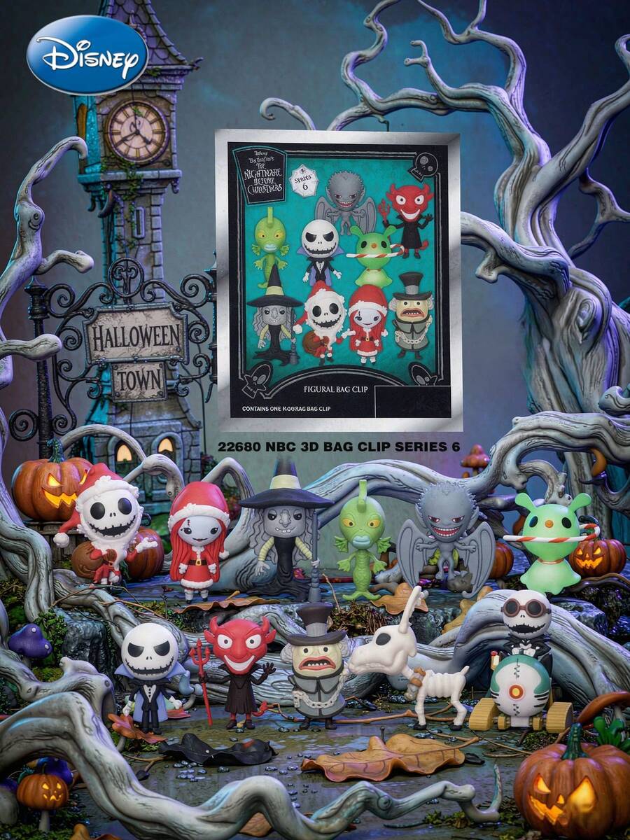 Monogram Disney 1pc Universal NBC Authorized Mystery Blind Bag 3D Non-Plush Filled Jack & Sally Keychain, Halloween & Christmas Gift - MN-22680 - View 1