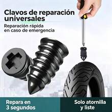 Kit de clavos de reparación de emergencia para neumáticos de coche y moto, 30 grandes + 30 pequeños, reparación rápida y sin daños para pinchazos de neumáticos - A - Ver 4