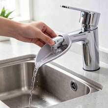 2pcs Silicone Faucet Extender, Bathroom & Kitchen Faucet Water Guide Splash Guard Extension - A - View 2