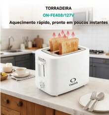 Torradeira Elétrica 2 Fatias 650W Aquecimento Rápido 7 Níveis - Plugue Brasil (127V/220V) - Visão 4