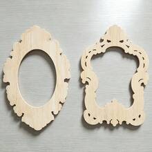 1pc Creative European Style Unpainted Wooden Carved Photo Frame Mirror Frame Home Decor, Unpainted Wood Material, Woodworking Supplies, Scrollwork, Suitable For Wedding Decoration - Home Decor - Holiday Gift - Multicolor - View 12