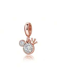 Cute Design Crown Pendant With Rhinestone Pendant And Bead Decoration For Daily Wear - Multicolor - View 7