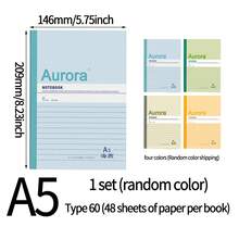 1pc Colorful Cover A5 Glue-Bound Notebook, Hot Melt Glue Binding Firmly And Not Easily Falling Out, Lined Pages Smooth Writing, Student Classroom Note-Taking, Office Daily Recording, Practice Book, Multi-Color Cover Minimalist Soft Cover Notebook, Restaurant Note-Taking - Multicolor - View 14