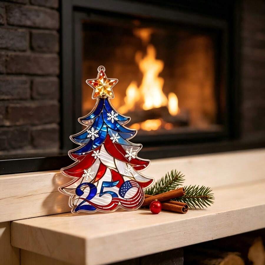2D Flat, Collectible Numbered 250th Anniversary American Commemorative Decor (1776-2006) - Patriotic American Flag Christmas Tree Ornament, With 250th Anniversary Collectible, Gift For American Citizens And History Enthusiasts - View 1