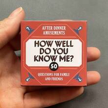 50pcs/Set After Dinner Entertainment Family Tabletop Card Game, Paper Material, Quick Wit & Word Game, Party Game Cards (Mini 5*5cm) - Red - View 10