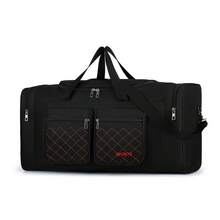 [Multifunctional Nylon Travel Bag] Large Capacity Multi-Compartment Nylon Travel Bag - Multifunctional Travel Tote Bag With Adjustable Shoulder Strap, Multiple Compartments, Suitable For Vacation, Work, Storage And Camping - Black With Blue Decoration, Men's Travel Bag - Multicolor - View 9