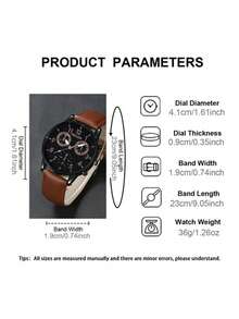Men's Fashion White PU Leather Quartz Watch, Zinc Alloy Round Case, Suitable For Daily Wear & Work, Great Gift - White - View 10