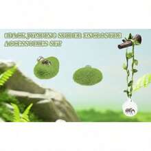 5pcs Jumping Spider Enclosure Accessories Set, 1 Clear Ball Hideout With Green Rope And Artificial Branches, 2 Green Platforms, Pet Spider Cage Hanging Decor Set, Jumping Spider Enclosure Decoration, Suitable For Jumping Spider Accessories And Amphibian Playground, For Climbing, Resting And Exploring - View 8