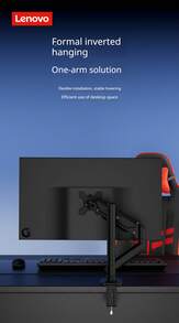 Lenovo A710 Pneumatic Desktop Monitor Stand, Articulating Multi‑Direction Rotatable Screen Riser, Sturdy Bracket For Large Screen Display - View 2