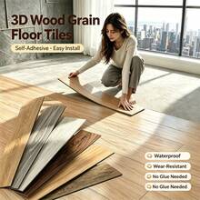 26pcs/Set Self-Adhesive Wood Grain Vinyl Floor Tiles, Realistic Wood Texture For Warm Visual Effect, Peel And Stick Installation, Wear-Resistant Surface For Easy Cleaning, Removable Without Removing Original Flooring, Suitable For Rental Apartments, Homes And Offices - 26-pack - View 2