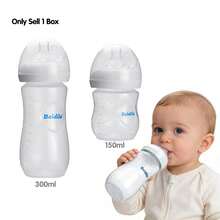 Botol Susu Bayi PP Leher Lebar 300ml & 150ml, Ringan, Mulut Lebar untuk Memudahkan Pembersihan - Putih - View 1