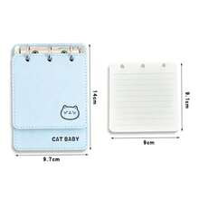 Mini PU Leather Loose-Leaf Notebook, Portable Pocket Memo, 3-Ring Binder Small Notebook, Cute Pocket Size Notepad, Suitable For School, Office Daily Planning Stationery - one-size - View 8