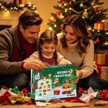 Bộ lắp ráp khối xây dựng lịch Advent Giáng Sinh 2026, bộ 12 mô hình mini Giáng Sinh, quà tặng Giáng Sinh, quà tặng tiệc, phù hợp cho trẻ từ 6 tuổi trở lên - Nhiều màu - Xem 7