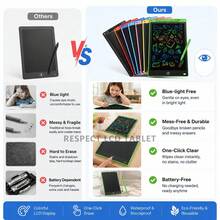 8.5 Inch LCD Electronic Drawing Board - Colorful Erasable Portable With Stylus | School Office Home Note-Taking Christmas Gift - Multicolor - View 4