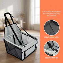 High-Quality Waterproof Pet Car Seat For Small To Medium Dogs, Portable Foldable Cat/Dog Carrier, Adjustable Straps And Secure Storage Pocket For Precise Fit On Front Seat, Stable And Non-Shaking, Suitable For Cats And Dogs Outings Car Accessory - Multicolor - View 6