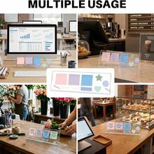 1pc-Monitor Memo Board Holder 13.8 Inch X 4.7 Inch, Office Organization Notepad Holder, Suitable For Computer Sticky Note Holder, Saves Space Under Monitor, Movable And Reusable, Suitable For Office And Home Desktop Decoration Screen Protector - A - View 6