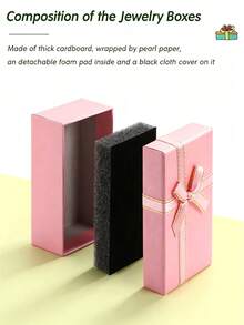 24pcs/Jewelry Gift Box Small Empty Gift Boxes Jewelry Boxes Packaging Bulk Gift Wrap Boxes Cardboard Jewelry Boxes With Bow For Ring Necklaces Earring Bracelet Jewelry - Rectangular Style - View 6