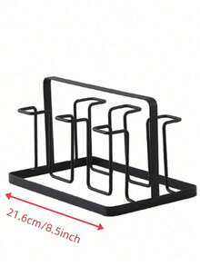 1pc Glass Cup Draining Rack, Creative Home Storage Cup Holder Hanging, Living Room Office Wine Glass Storage, Christmas Halloween Thanksgiving Easter New Year Gift - Black - View 9