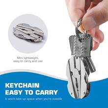 Bộ 2 móc khóa dụng cụ cầm tay đa năng bằng thép không gỉ, kìm gấp kèm thước dây thu gọn mini 1m, dụng cụ thủ công bỏ túi nhỏ gọn cho cắm trại, leo núi, làm đồ handmade tại nhà và sửa chữa khẩn cấp - Kìm đa năng - Xem 11