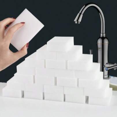 1-26pack Magic Sponges Multifunctional Household Cleaning Sponges, Suitable For Cleaning Furniture, Bathroom, Bathtub, Sink, Floor, Wall, Etc. Cleaning Supplies, Household, Suitable For School, Kitchen, Bathroom, And Home Use.
