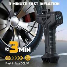 Portable Tire Inflator Air Compressor - Cordless Tire Inflator 150 PSI Rechargeable Mini Smart Air Pump, Suitable For Cars, Motorcycles And Bicycles. Equipped With 7.4V 1500MAH - Multicolor - View 3