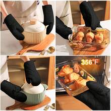 1-Pack Microwave Oven Gloves Multi-Color Kitchen Cooking Baking Mitts Pot Pad Heat Proof Protected High Temperature Resistant - View 6