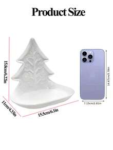 2pcs/1pc Creative Christmas Tree Plastic Trinket Tray, Festive Decor Storage Dish With Embossed Pattern, Desktop Ornament For Rings Earrings Hair Clips Keys Bracelets, Suitable For Bathroom Bedroom Vanity Entryway, Xmas Home Decor & Gift - Multicolor - View 5