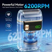 1pc Portable Electric Shaver Mini Reciprocating Single Head Razor Digital Display USB Rechargeable Men's Shaving Razor - Black - View 7