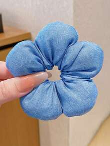 1pc Girl Bun Flower Hair Scrunchie Ponytail Decor Hair Accessory - Multicolor - View 7