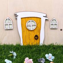 1 Set Miniature Fairy Door, Window, Yard And Garden Decor, Vintage Glow-In-The-Dark Door, Mini Fluorescent Fairy Elf Door Miniature Scene - Elf Gate - View 9