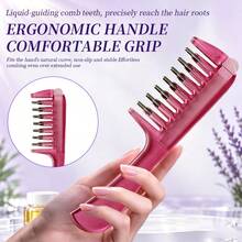 Burgundy Sparkling Liquid-Conducting Massage Comb, Stainless Steel Head With Cooling Smooth Penetration, Suitable For Minoxidil And Other Product Application (Comb Set Only, No Essential Oil Included) - Burgundy - View 4