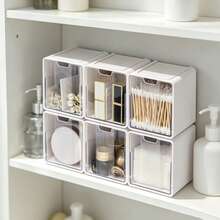 Wall-Mounted Drawer Storage Box & Bathroom Cosmetic Organizer, No-Drill Installation, Transparent Home Storage Unit, Suitable For Bathroom, Bedroom, Kitchen Or Living Room, Great Christmas Gift - Multicolor - View 6