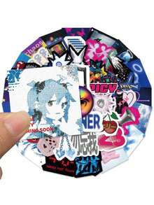 50pcs/Set Stiker Estetika Punk Kartun Retro, Stiker Dekoratif untuk Koper, Notebook, Laptop, Gitar, Ponsel, Alat Tulis, Kulkas, Stiker Remaja - Set - View 6