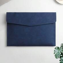 3pcs PU Leather A4 Document Folder Set, Waterproof Faux Leather Envelope Style File Bags With Snap Closure, Portable Paper Contract Certificate Invoice Storage Bags, Suitable For Business Meetings, Office, Home, Travel Storage - A - View 5