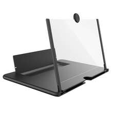 Amplificador de pantalla para teléfono de 14 pulgadas, lupa plegable para celular con diseño extraíble, lente óptica HD antirreflejante para protección ocular, soporte portátil universal para películas y streaming de video en color negro - Negro - Ver 1