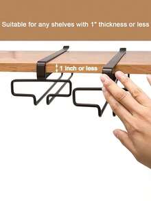 1/2/3pcs Under Cabinet Wine Glass Rack, Stemware Storage Rack, Kitchen Hanging Metal Glass Holder, Space-Saving, Easy Installation, Non-Slip, No-Drill Glassware Storage Rack, Suitable For Kitchen, Bar, Cafe - Multicolor - View 4