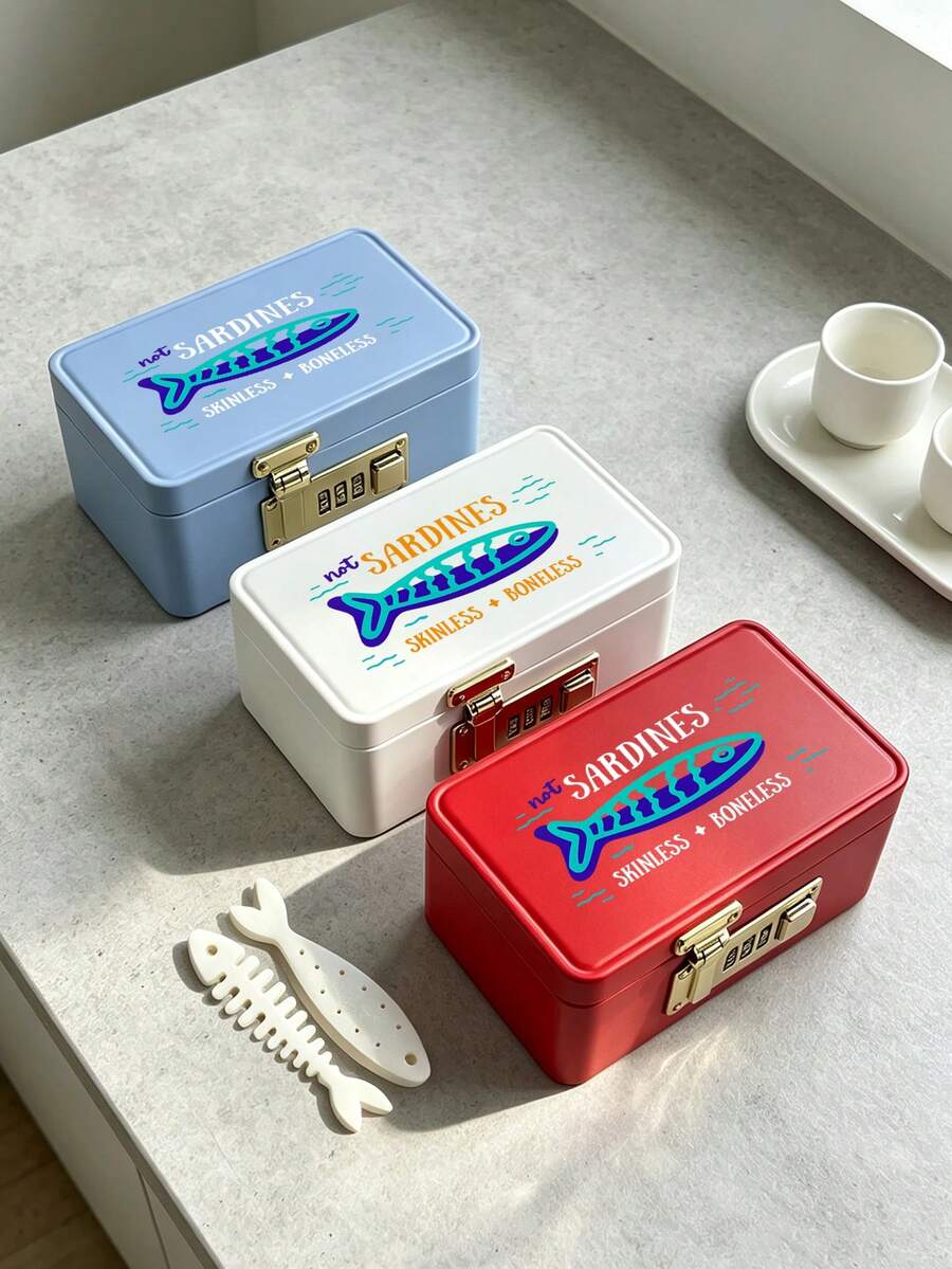 Jewelry Organizer With Sardine Pattern, Jewelry Box With Combination ...