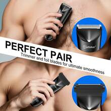 Hatteker 1pc 2-In-1 Hair Trimmer, Multi-Function Electric Epilator & Shaver, Private Area Grooming Kit For Men And Women - Black - View 8