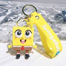 SpongeBob SquarePants سلسلة مفاتيح - قلادة شخصية أنمي لطيفة، تميمة دمية إبداعية للحقيبة، زينة معلقة جميلة للسيارة، ديكور للحقيبة - متعدد الألوان - مشاهدة 8