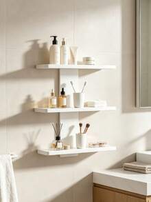 1pc No-Drill Wall-Mounted Storage Rack, Wall Shelf, Figure Display Stand, Craft Display Rack, Suitable For Bathroom, Living Room, Bedroom And Kitchen, Can Be Used To Store Books And Decorate Room - Multicolor - View 9