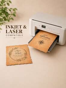 Vintage Style Blank Paper 4.0 X 6.0 Inches, Yellow Parchment Decorative Edge Craft Paper, Suitable For Writing, Printing, Invitations, Greeting Cards, Journals And Handmade Crafts - Regular Model - View 1