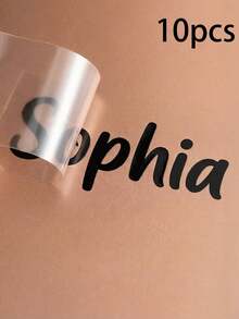 1-15pcs Customized Text Stickers And Personalized Labels, Custom Decal Stickers, Name Stickers, DIY Gifts, Customizable Holographic Name Stickers For Water Bottles, Customized Text Glitter Name And Word Stickers, Autumn Home Refresh, Home Harmony, Office Decor - Multicolor - View 24