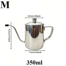 1pc Stainless Steel Thin-Spout Coffee Pot With Lid, Black Long-Spout Pour-Over Coffee Pot, Ear-Hanging Design, Perfect For Camping, Home Use And Coffee Sharing, Portable Brewing Tool, Ideal Choice For Precise Coffee Brewing And Specialty Coffee Brewing. Back To School Essential - Multicolor - View 10