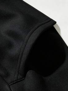 Cotton Sweatshirt, Oversized Leopard And Tropical Leaf Print Pullover, Never Goes Unnoticed, Black Streetwear, Casual Outdoor Wear, Loose Fit, Soft An - Black - View 5