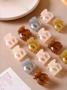 30/50/100pcs Macaron Color Mini Hair Claws, Non-Slip Bangs And Loose Hair Clips, Suitable For Girls And Women - Multicolor - View 5