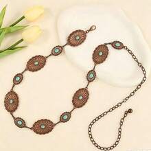 Women's Carved Belt, Matches Skirts, Korean Style Versatile Sweet - Bronze Blue - View 5