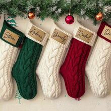Printed Embroidery, Embroidered Christmas Stocking Set, Name Embroidery, DIY Handmade Embroidered Christmas Pattern, Handmade Stitched Christmas Gift Leg Warmers - Multicolor - View 10